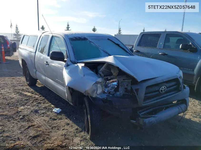 2005 Toyota Tacoma VIN: 5TETX22NX5Z057648 Lot: 12142192