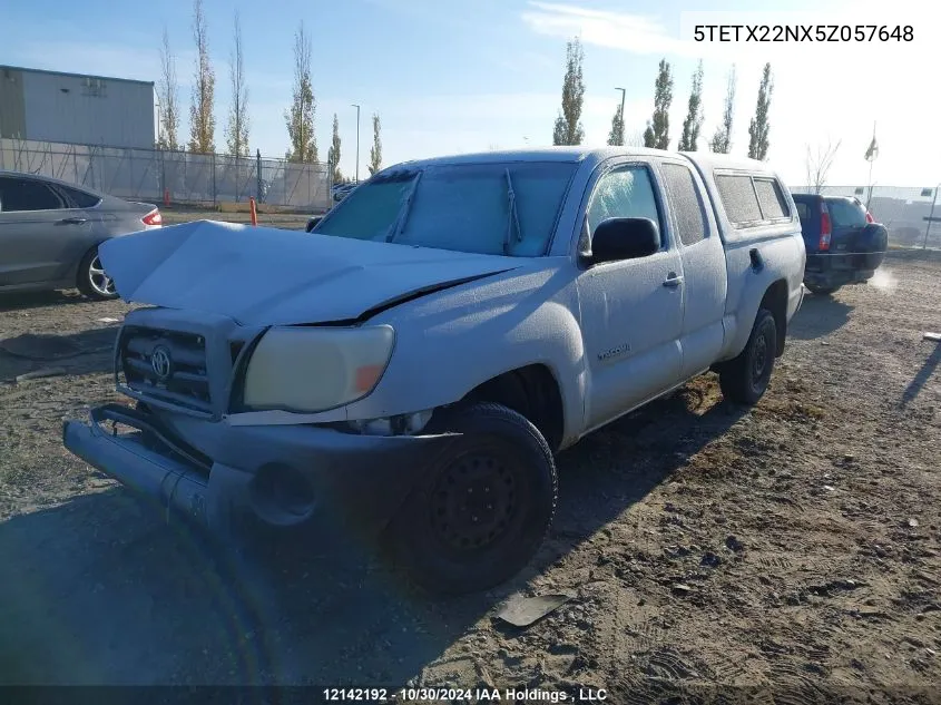 2005 Toyota Tacoma VIN: 5TETX22NX5Z057648 Lot: 12142192