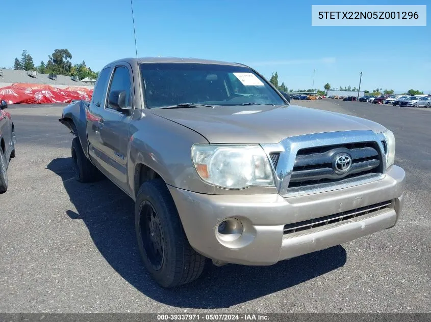 2005 Toyota Tacoma VIN: 5TETX22N05Z001296 Lot: 39337971