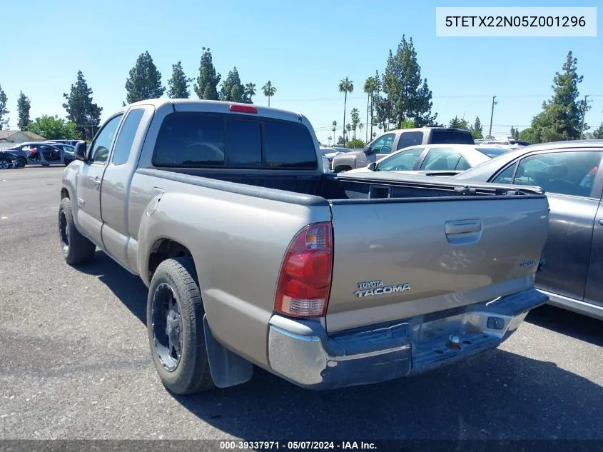 2005 Toyota Tacoma VIN: 5TETX22N05Z001296 Lot: 39337971