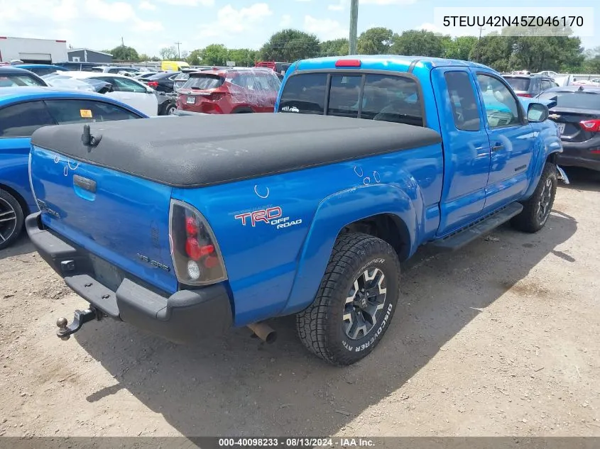 2005 Toyota Tacoma Base V6 VIN: 5TEUU42N45Z046170 Lot: 40098233