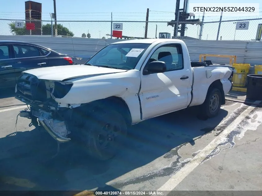 2005 Toyota Tacoma VIN: 5TENX22N55Z044329 Lot: 40120874