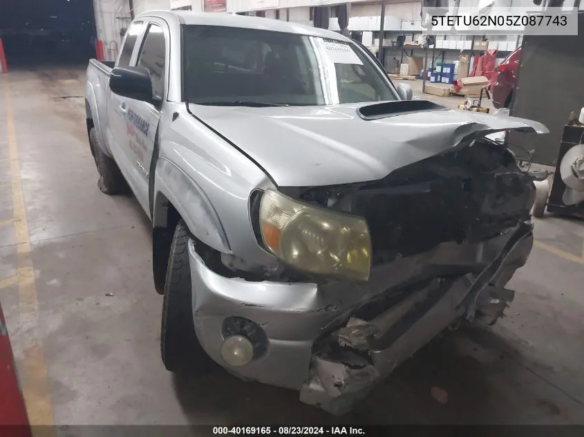 2005 Toyota Tacoma Prerunner V6 VIN: 5TETU62N05Z087743 Lot: 40169165