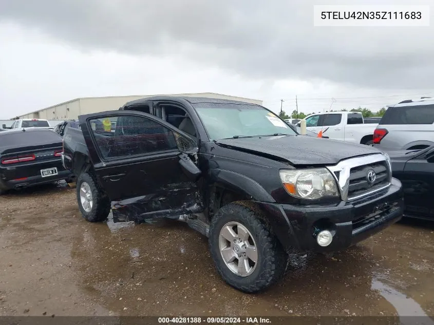 2005 Toyota Tacoma Base V6 VIN: 5TELU42N35Z111683 Lot: 40281388