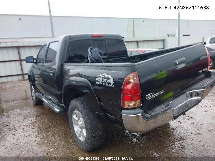 2005 Toyota Tacoma Base V6 VIN: 5TELU42N35Z111683 Lot: 40281388