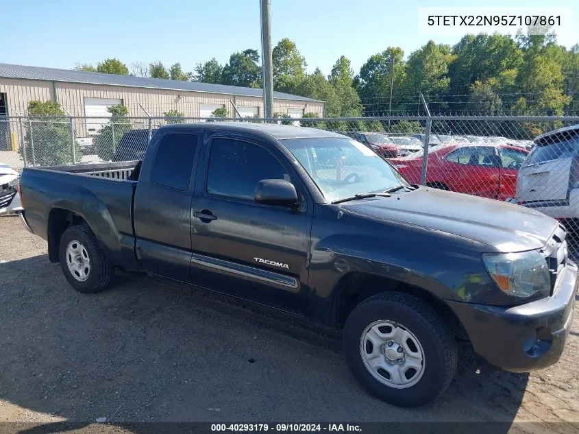 2005 Toyota Tacoma VIN: 5TETX22N95Z107861 Lot: 40293179