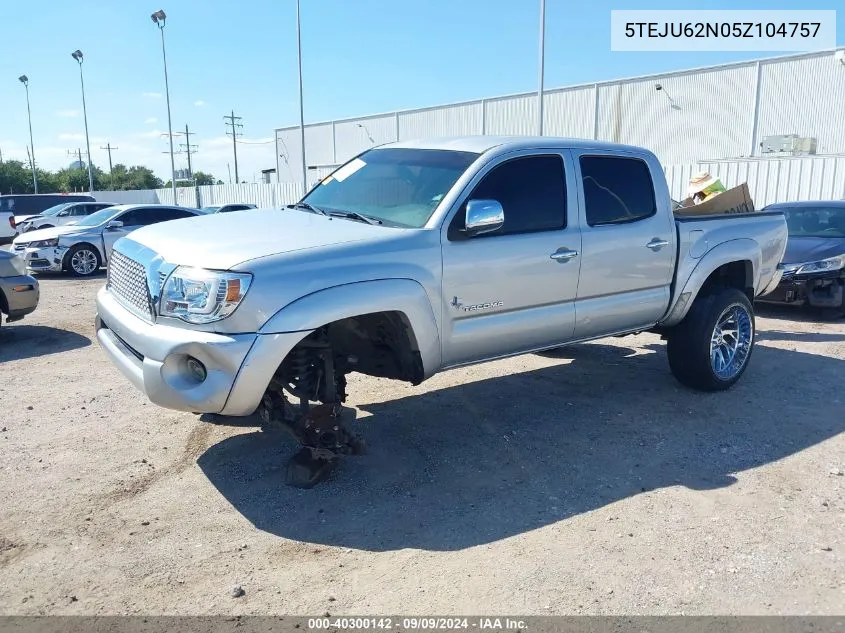 2005 Toyota Tacoma Prerunner V6 VIN: 5TEJU62N05Z104757 Lot: 40300142