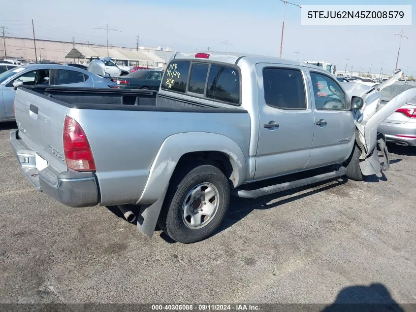 2005 Toyota Tacoma Prerunner V6 VIN: 5TEJU62N45Z008579 Lot: 40305088