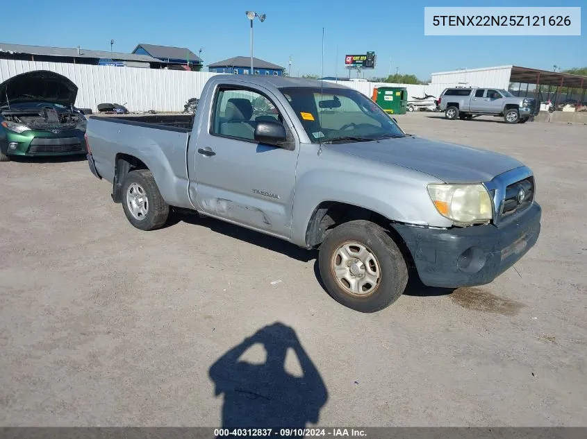 2005 Toyota Tacoma VIN: 5TENX22N25Z121626 Lot: 40312837