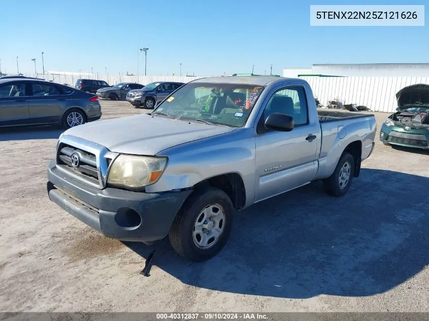 2005 Toyota Tacoma VIN: 5TENX22N25Z121626 Lot: 40312837