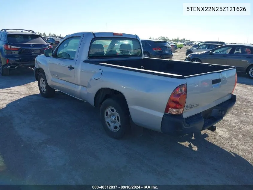 2005 Toyota Tacoma VIN: 5TENX22N25Z121626 Lot: 40312837