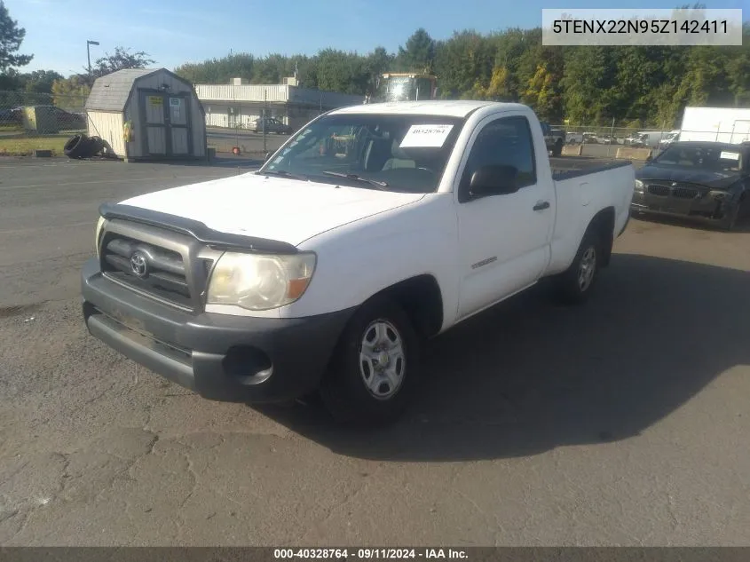 2005 Toyota Tacoma VIN: 5TENX22N95Z142411 Lot: 40328764