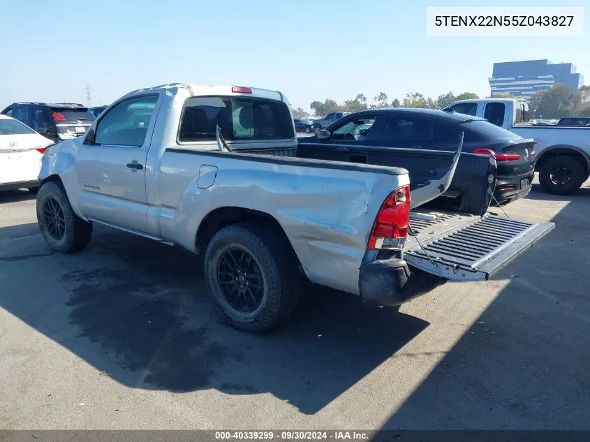 2005 Toyota Tacoma VIN: 5TENX22N55Z043827 Lot: 40339299