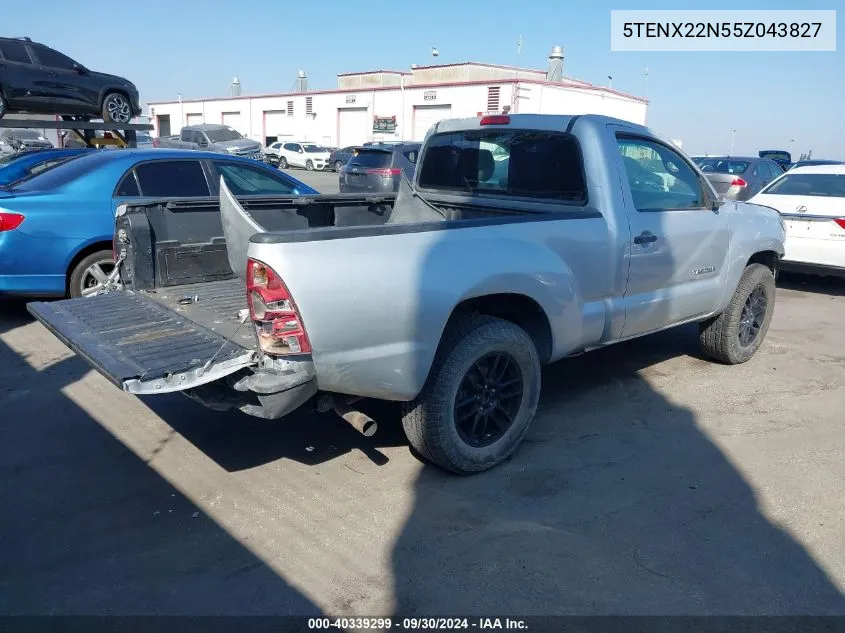 2005 Toyota Tacoma VIN: 5TENX22N55Z043827 Lot: 40339299