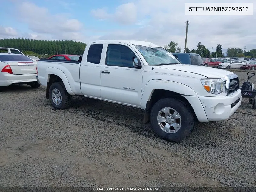 2005 Toyota Tacoma Prerunner V6 VIN: 5TETU62N85Z092513 Lot: 40339324