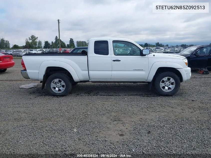 2005 Toyota Tacoma Prerunner V6 VIN: 5TETU62N85Z092513 Lot: 40339324