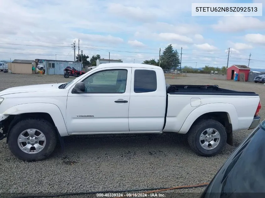 2005 Toyota Tacoma Prerunner V6 VIN: 5TETU62N85Z092513 Lot: 40339324