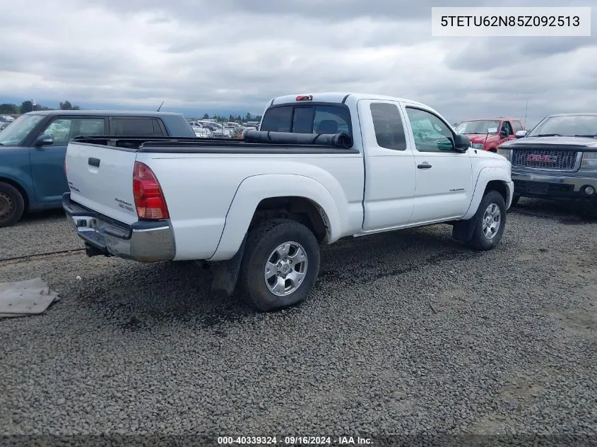 2005 Toyota Tacoma Prerunner V6 VIN: 5TETU62N85Z092513 Lot: 40339324