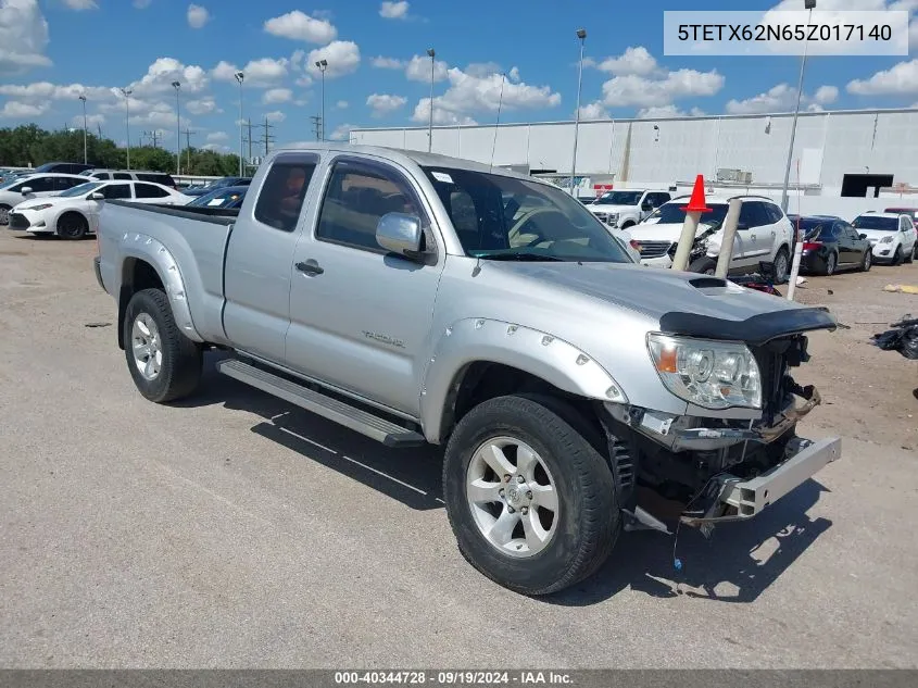 2005 Toyota Tacoma Prerunner VIN: 5TETX62N65Z017140 Lot: 40344728