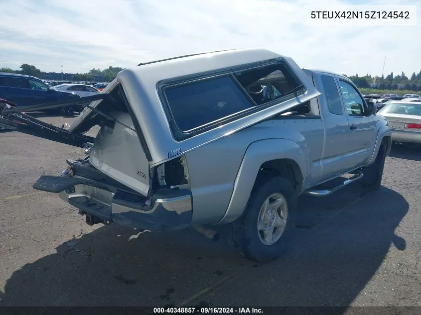 2005 Toyota Tacoma VIN: 5TEUX42N15Z124542 Lot: 40348857