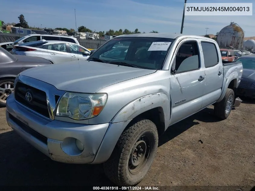 2005 Toyota Tacoma Prerunner V6 VIN: 3TMJU62N45M004013 Lot: 40361918