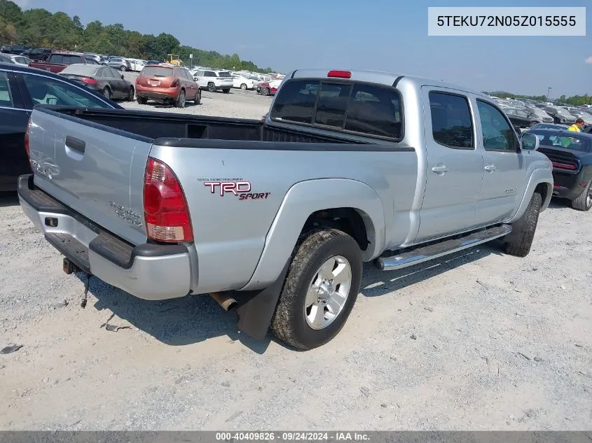 2005 Toyota Tacoma Prerunner V6 VIN: 5TEKU72N05Z015555 Lot: 40409826