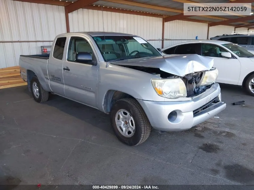 2005 Toyota Tacoma VIN: 5TETX22N05Z142059 Lot: 40429899