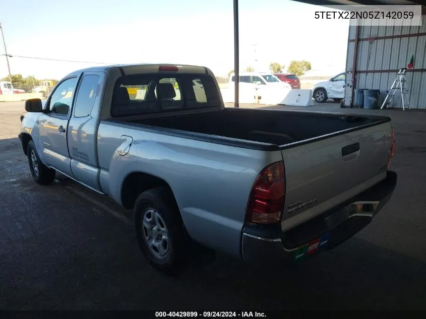 2005 Toyota Tacoma VIN: 5TETX22N05Z142059 Lot: 40429899