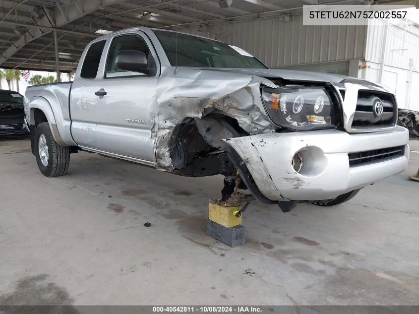 2005 Toyota Tacoma Prerunner V6 VIN: 5TETU62N75Z002557 Lot: 40542811