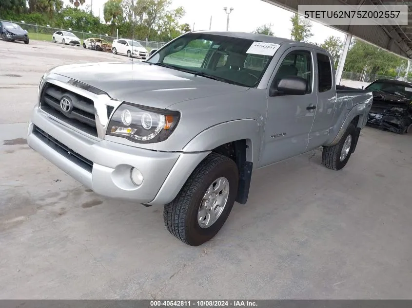 2005 Toyota Tacoma Prerunner V6 VIN: 5TETU62N75Z002557 Lot: 40542811