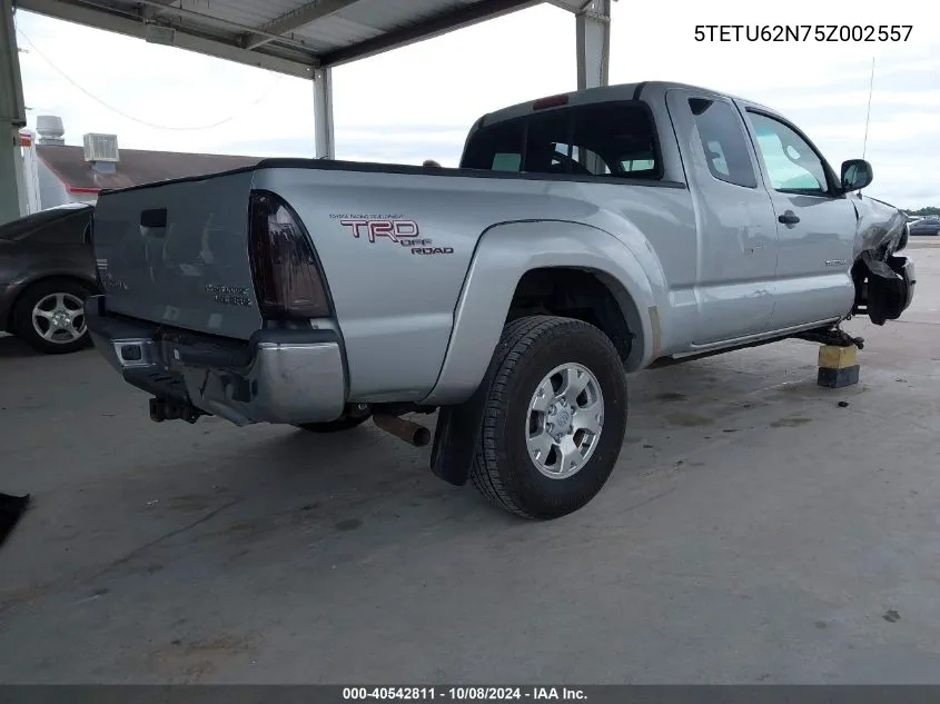 2005 Toyota Tacoma Prerunner V6 VIN: 5TETU62N75Z002557 Lot: 40542811