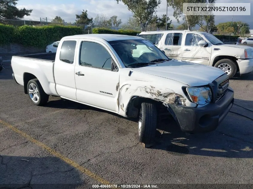 2005 Toyota Tacoma VIN: 5TETX22N95Z100196 Lot: 40685178