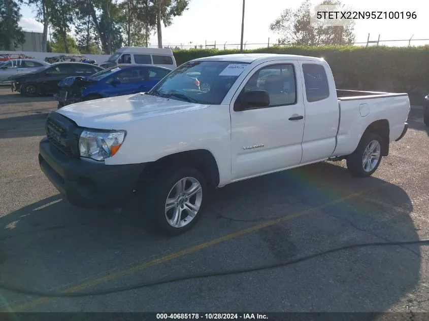 2005 Toyota Tacoma VIN: 5TETX22N95Z100196 Lot: 40685178