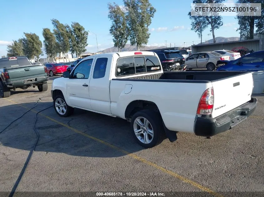 2005 Toyota Tacoma VIN: 5TETX22N95Z100196 Lot: 40685178