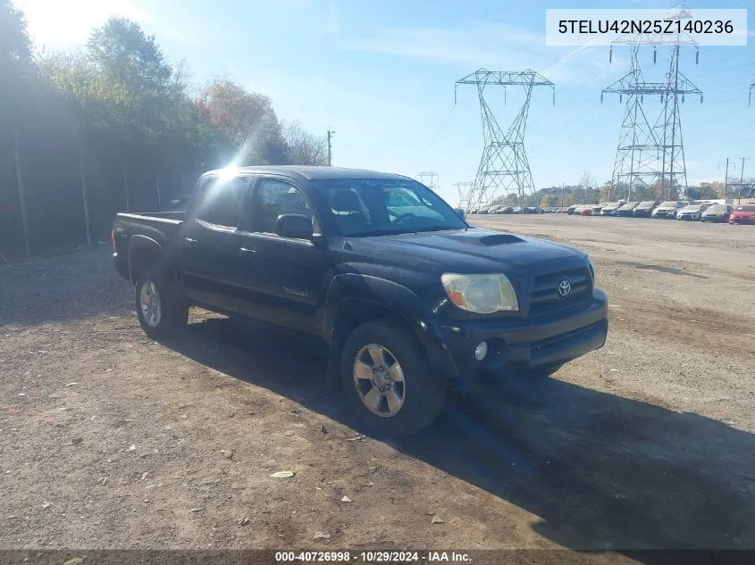 2005 Toyota Tacoma Base V6 VIN: 5TELU42N25Z140236 Lot: 40726998