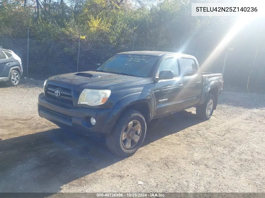 2005 Toyota Tacoma Base V6 VIN: 5TELU42N25Z140236 Lot: 40726998