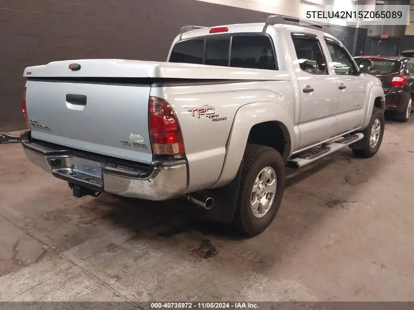 2005 Toyota Tacoma Double Cab VIN: 5TELU42N15Z065089 Lot: 40735972