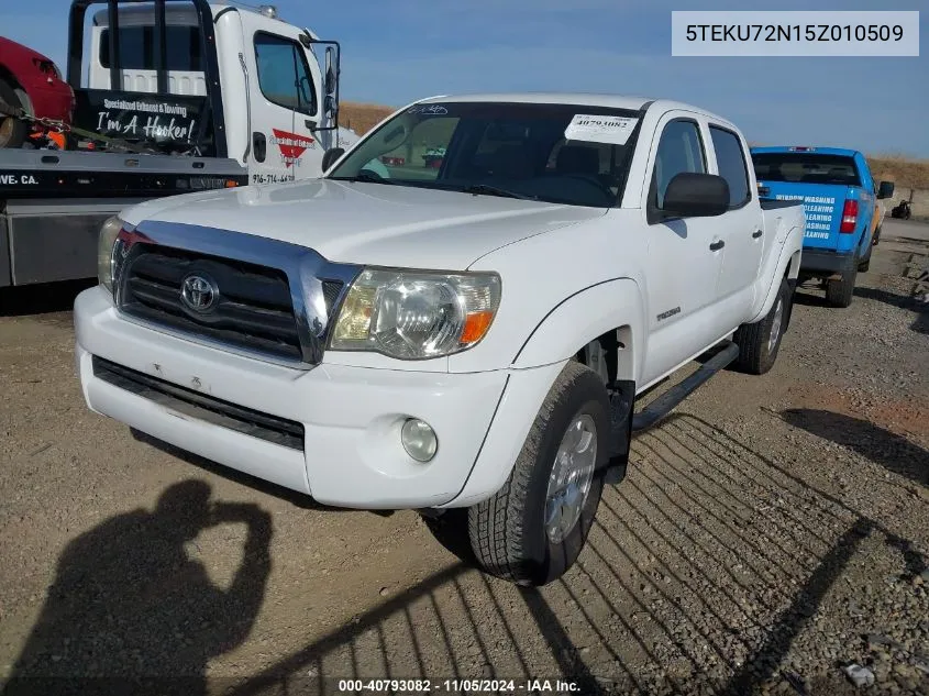 2005 Toyota Tacoma Prerunner V6 VIN: 5TEKU72N15Z010509 Lot: 40793082