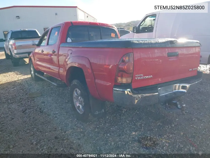 2005 Toyota Tacoma Base V6 VIN: 5TEMU52N85Z025800 Lot: 40794921