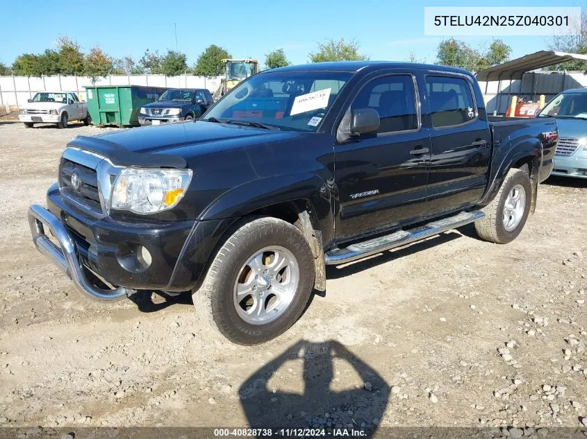 2005 Toyota Tacoma Base V6 VIN: 5TELU42N25Z040301 Lot: 40828738