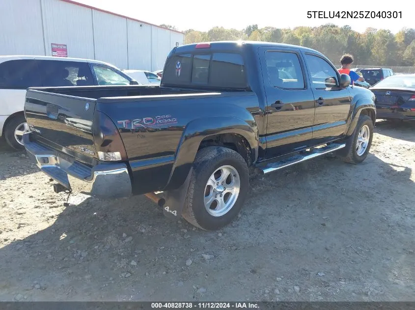 2005 Toyota Tacoma Base V6 VIN: 5TELU42N25Z040301 Lot: 40828738