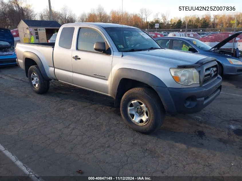 2005 Toyota Tacoma Base V6 VIN: 5TEUU42N25Z007836 Lot: 40847149