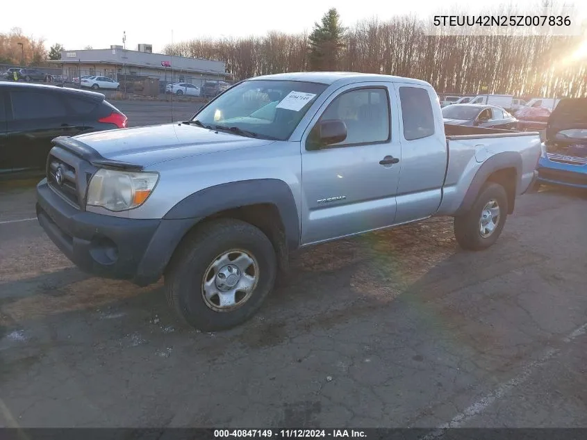 2005 Toyota Tacoma Base V6 VIN: 5TEUU42N25Z007836 Lot: 40847149