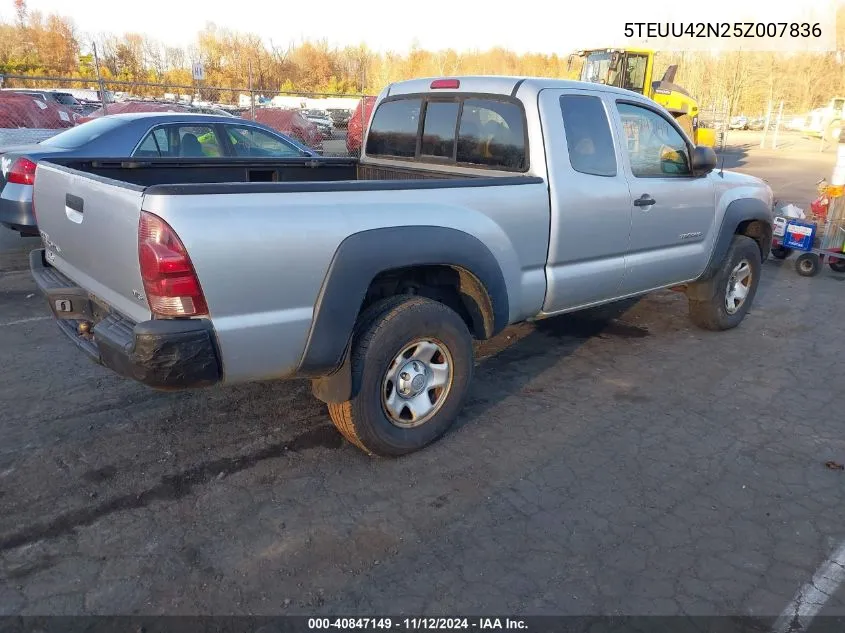 2005 Toyota Tacoma Base V6 VIN: 5TEUU42N25Z007836 Lot: 40847149