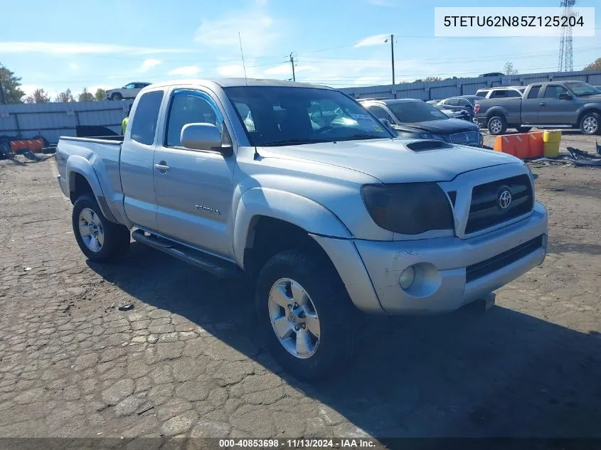 2005 Toyota Tacoma Prerunner Access Cab VIN: 5TETU62N85Z125204 Lot: 40853698