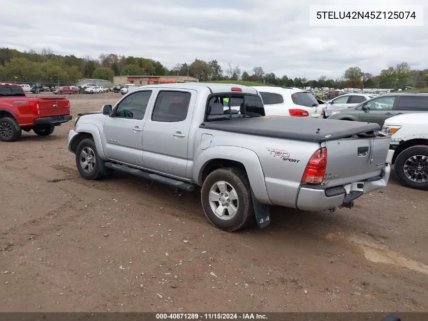 2005 Toyota Tacoma Double Cab VIN: 5TELU42N45Z125074 Lot: 40871289