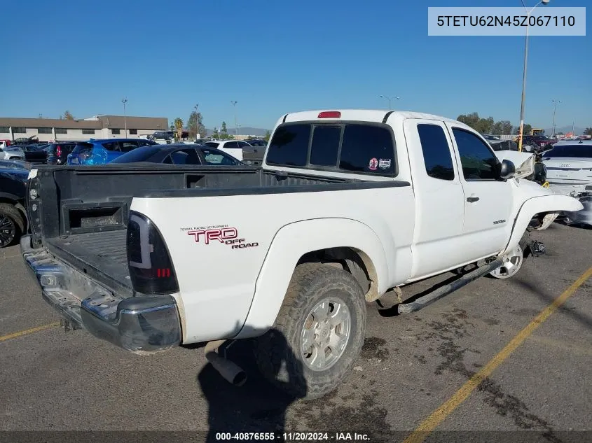 2005 Toyota Tacoma Prerunner Access Cab VIN: 5TETU62N45Z067110 Lot: 40876555