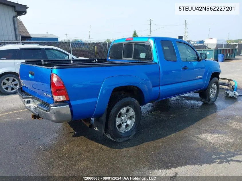 2006 Toyota Tacoma Access Cab VIN: 5TEUU42N56Z227201 Lot: 12060863