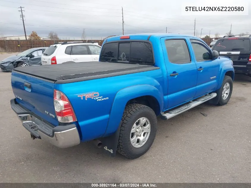 2006 Toyota Tacoma Base V6 VIN: 5TELU42NX6Z220580 Lot: 38921164