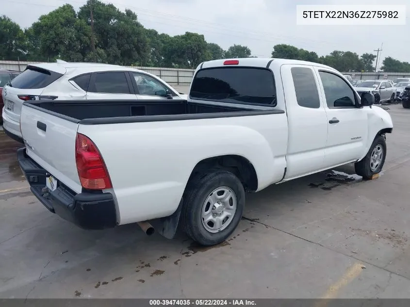 2006 Toyota Tacoma VIN: 5TETX22N36Z275982 Lot: 39474035